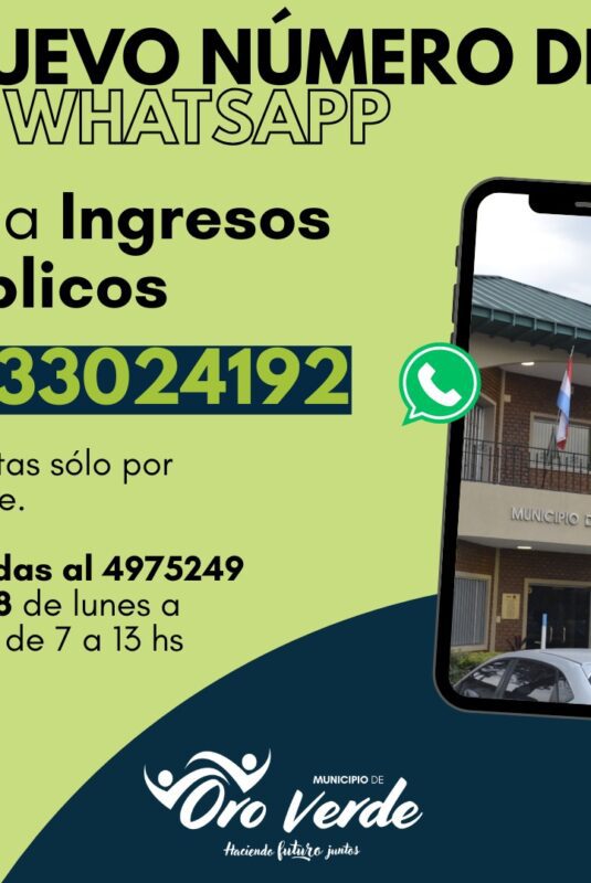 Hay un nuevo número para consultas del área de Ingresos Públicos