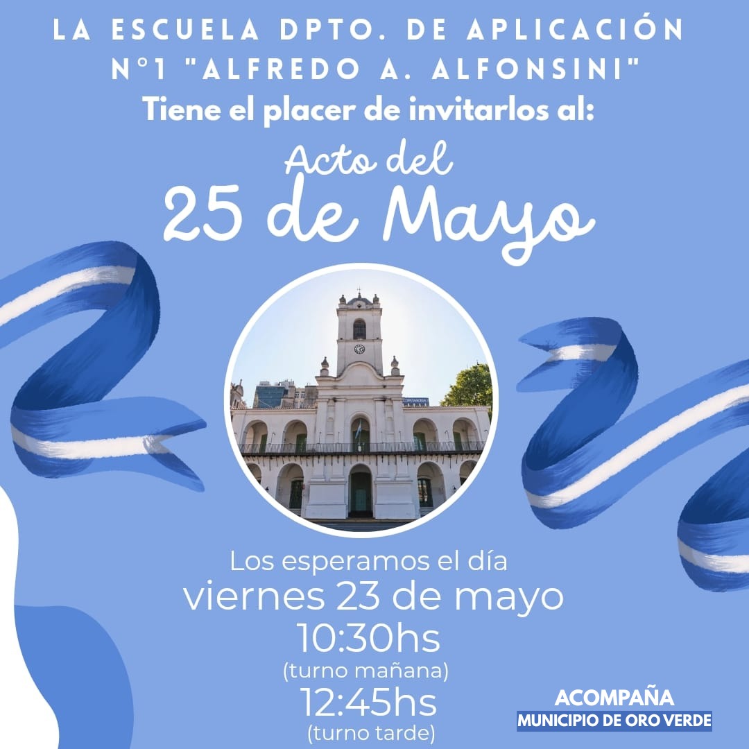 El Municipio formará parte del Acto del 25 de mayo en el Departamento ...
