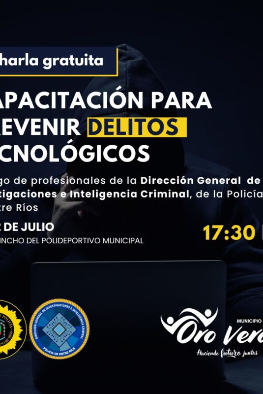 Este martes se realizará la capacitación para prevenir delitos tecnológicos
