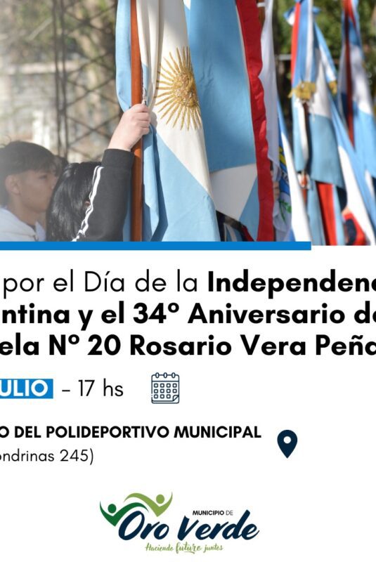 Día de la independencia: acto junto a la escuela Rosario Vera Peñaloza