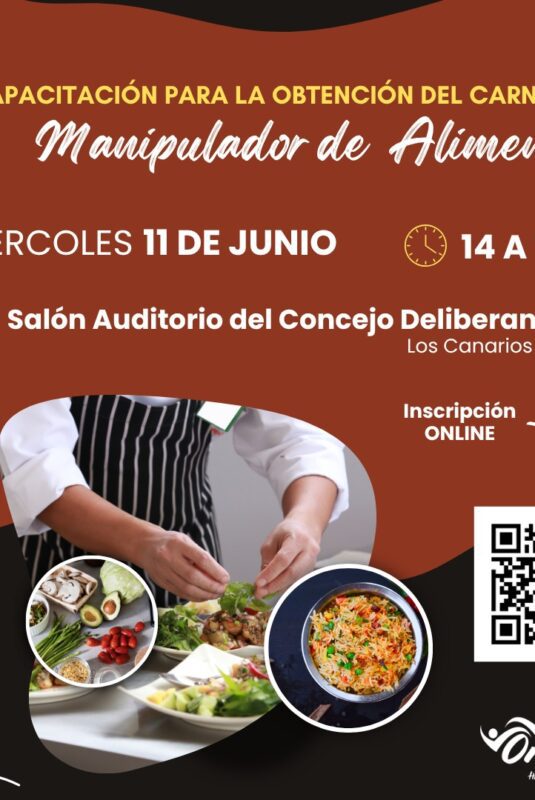 Capacitación para la obtención del Carnet de Manipulador de Alimentos