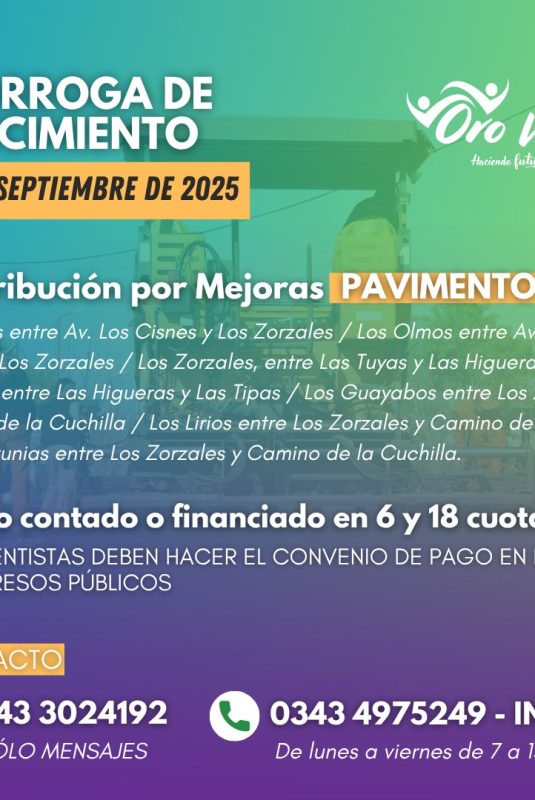 El Municipio prorroga al 15 de septiembre la contribución por mejoras de Pavimento de diferentes calles
