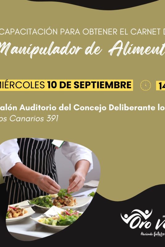 Por la importante demanda, habrá una nueva capacitación para obtener el Carnet de Manipulador de Alimentos