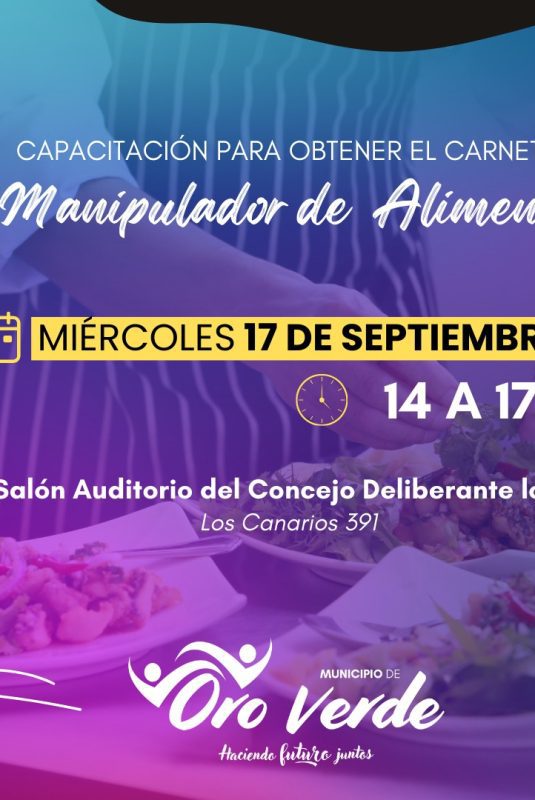 Nueva capacitación para obtener el Carnet de Manipulador de Alimentos