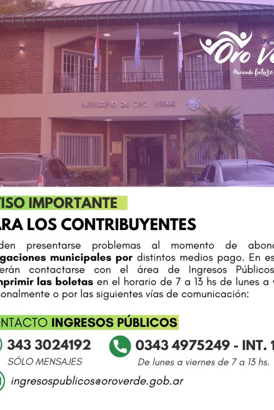 Aviso importante para los contribuyentes