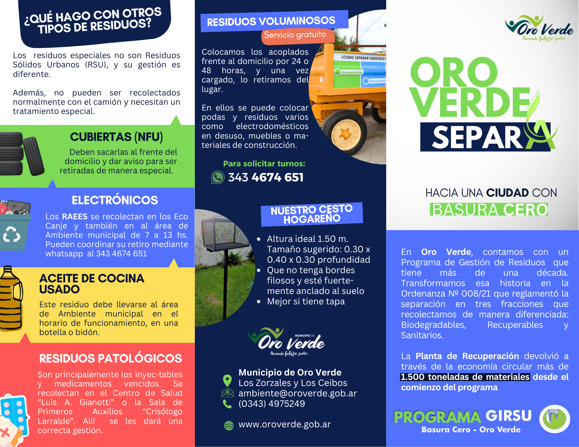 Folleto agencia de turismo ilustrado verde, violeta, amarillo